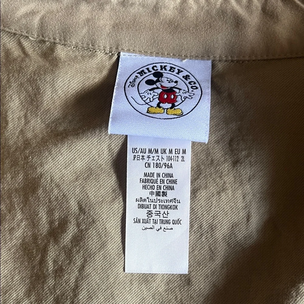 DISNEY Mickey Co Tan / brown Adult / unisex jacket .EUC SZ M medium - Picture 9 of 13